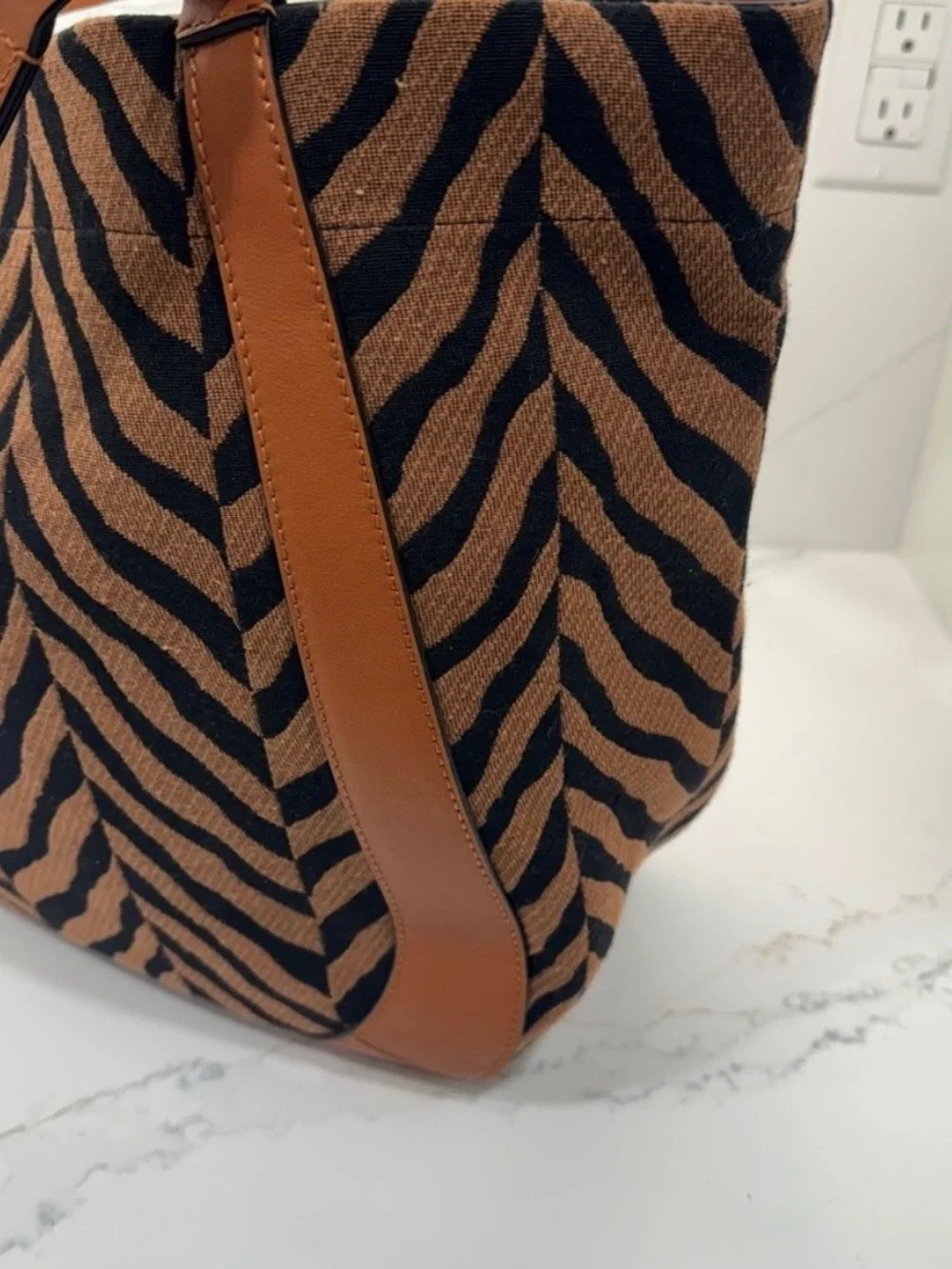 Ulla Johnson Albers Tiger Canvas Tote Bag
